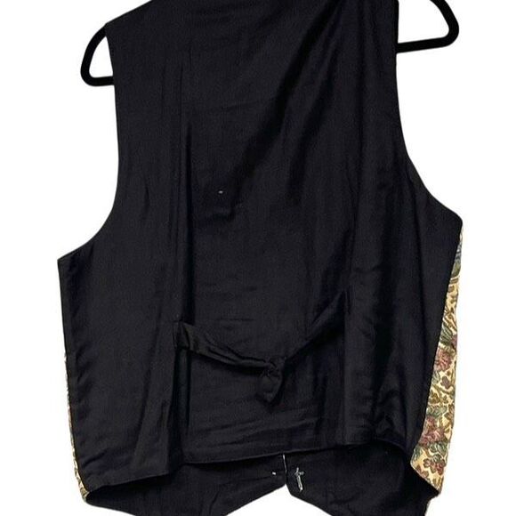 Vintage 80s AGAPO COLLECTION Vest Large Multicolor Tapestry Floral Button Front - Picture 4 of 5